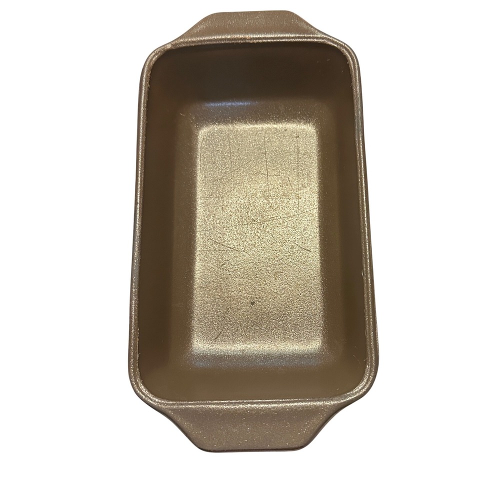 Pyrex Loaf Pan 1.5 Qt Brown Autumn Harvest Wheat Vtg Bakeware 442 small imperf